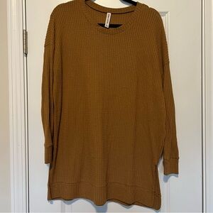Women's Brown/Rust/Mustard Waffle Knit Tunic